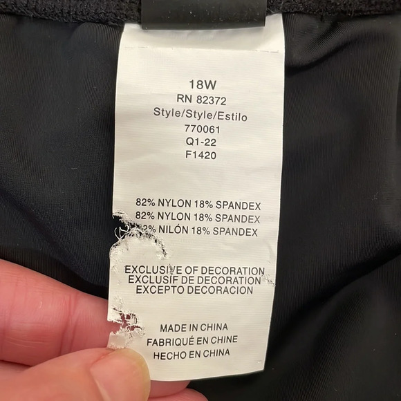 ISLAND ESCAPE Full Coverage Swim Skirt Swimsuit Bottom Black 18W NWT - Picture 7 of 8